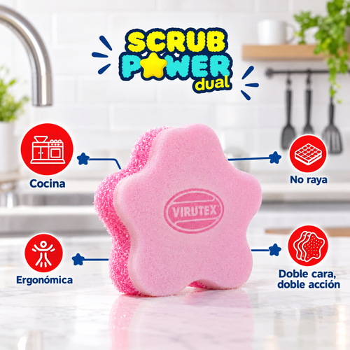 Esponja Scrub Power Dual Virutex
