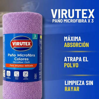 Paño de Microfibra Virutex x 3