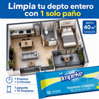 Con un paquete de trapo de piso descartable Impeke limpiás un departamento de 40 m²