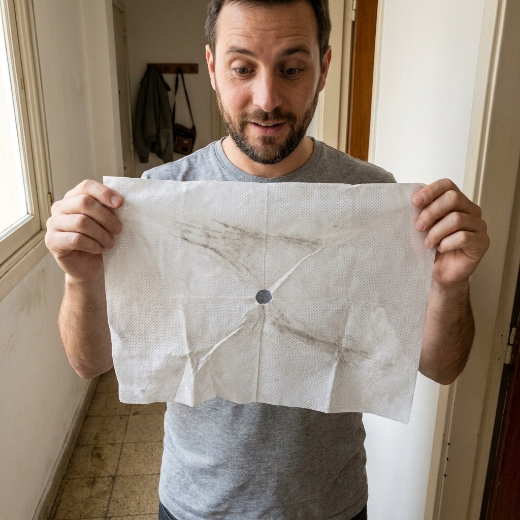 Persona usando el trapo de piso Impeke en su casa